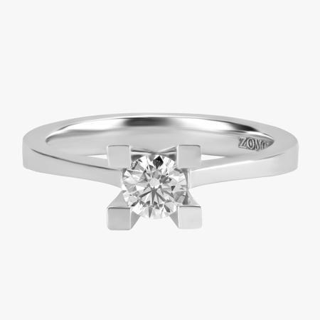 Four-Prong Diamond Solitaire Ring